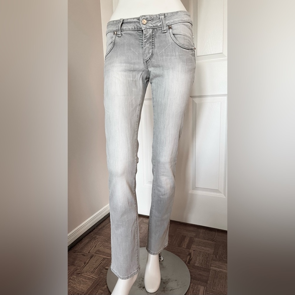 Grey Slim Straight Leg Jeans Women’s 28 – Low Rise Italian Denim